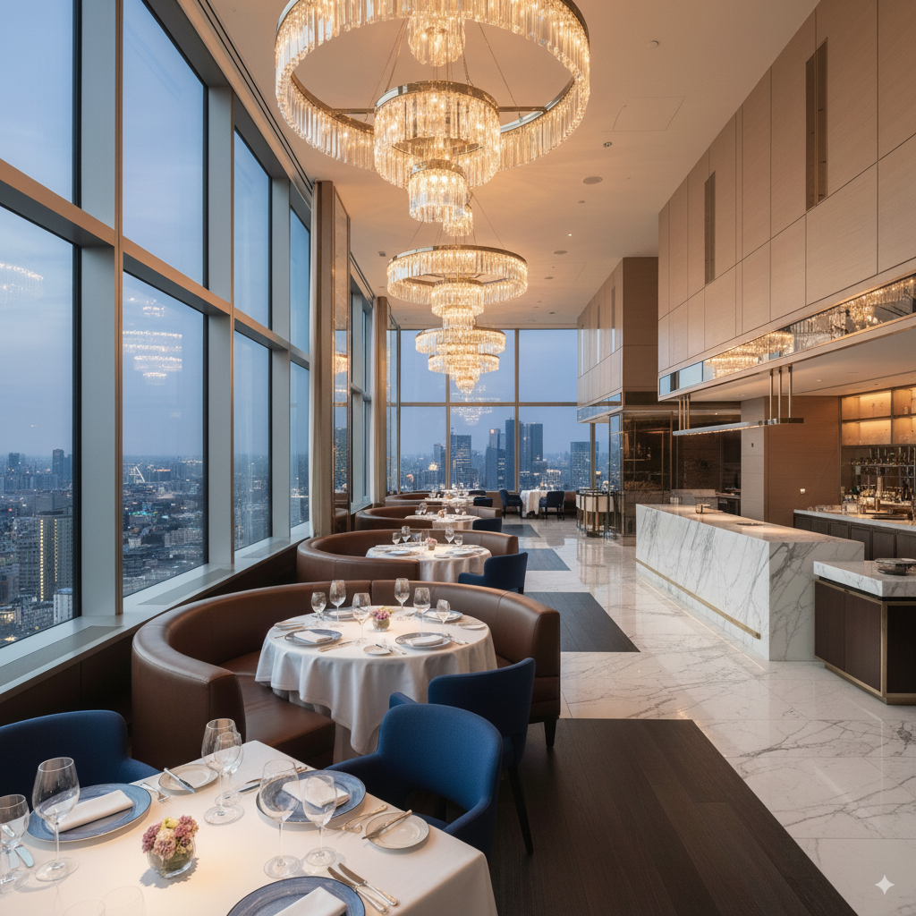 고급 호텔 파인다이닝 레스토랑